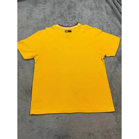 Tommy Jeans Yellow V-Neck T-Shirt Size US UK Medium - Picture 9 of 10